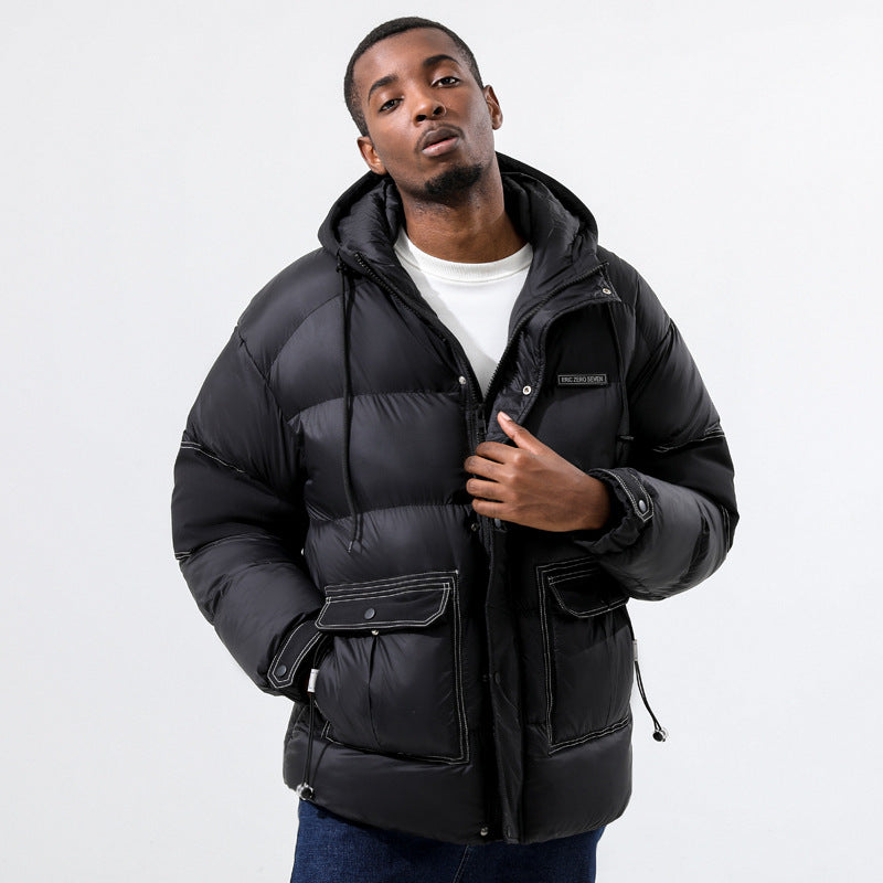 Wildking Men's Velvet Thickened Multi-Pocket Cotton Jacket