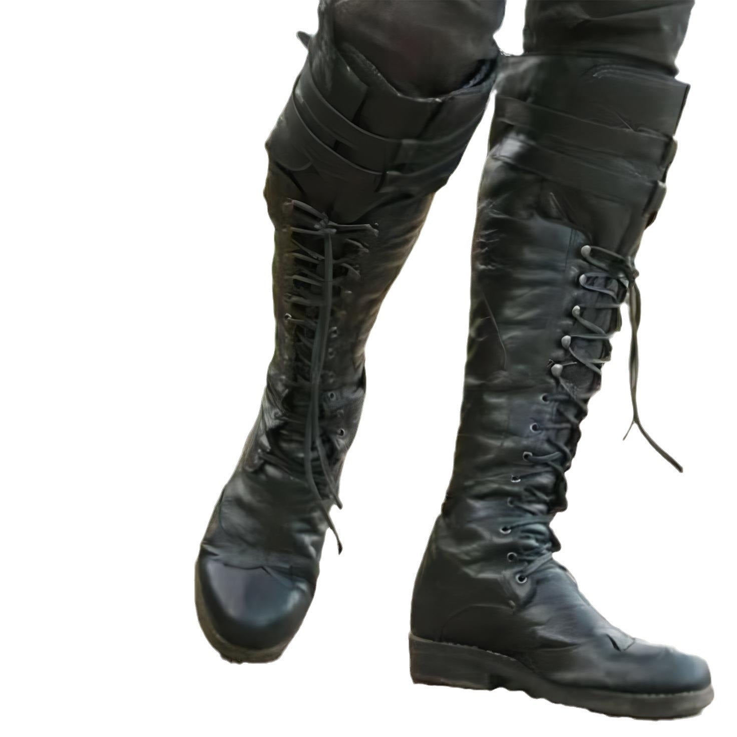 Wildking Men's Vintage Lace-Up Motorcycle Boots B4030
