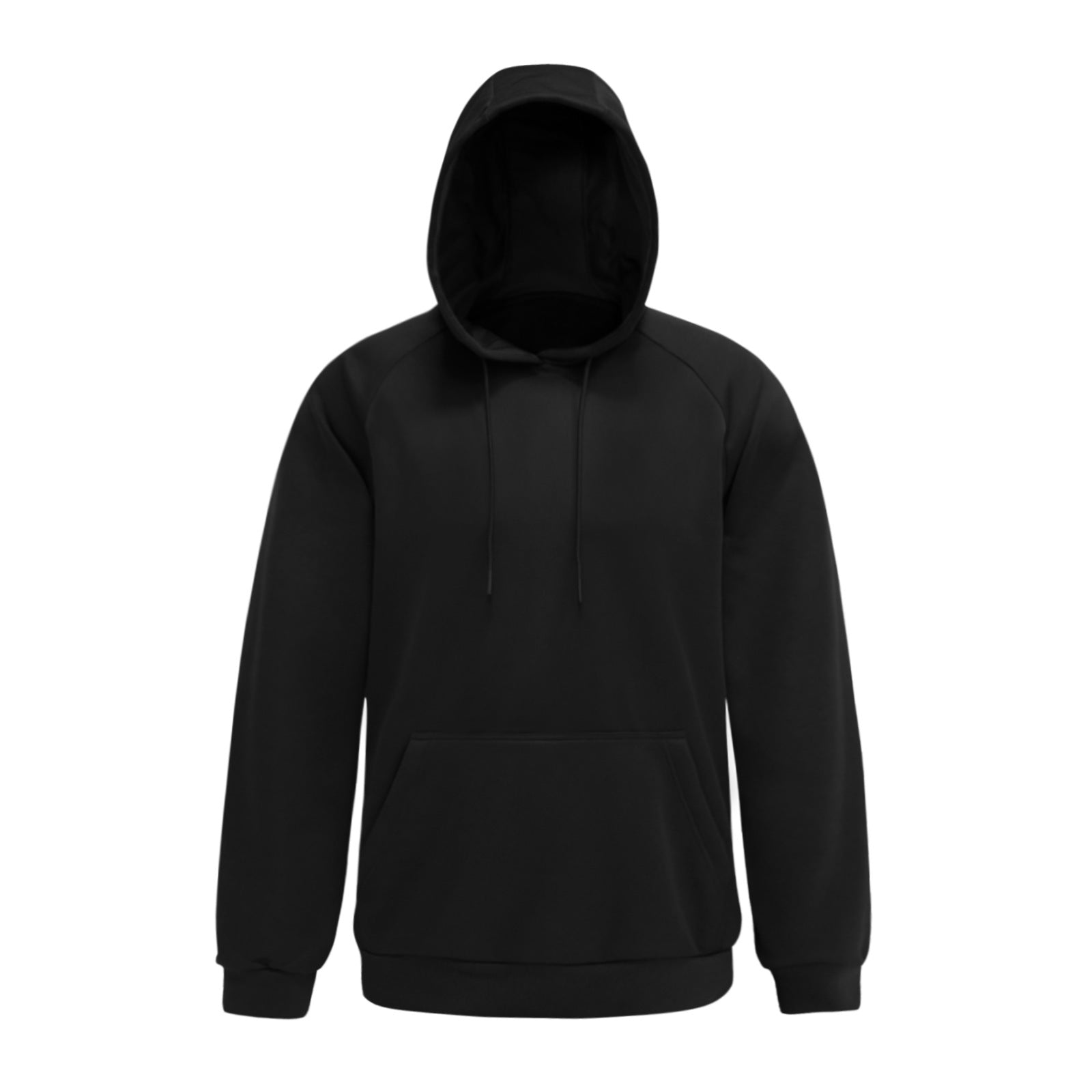 Wildking Men's Warm Solid Color Velvet Thickened Hooded Fleece Sweatshirt