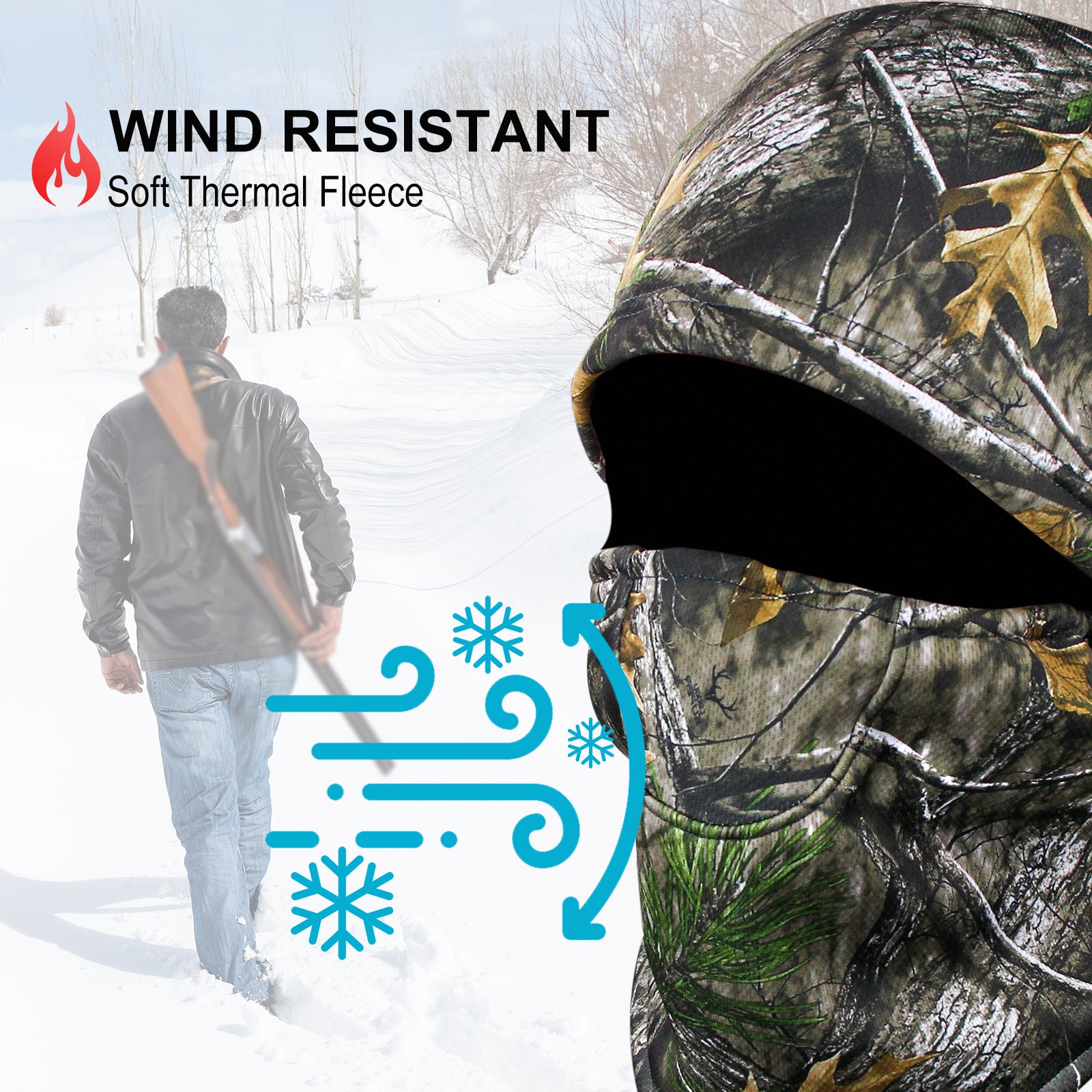 Wildking Hunting Bionic Camouflage Windproof Warm Hood