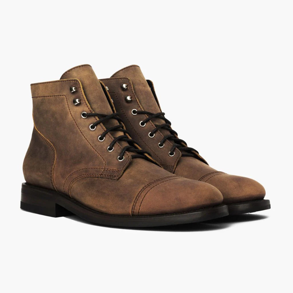Wildking Men's Retro Round Toe Workwear Motorcycle Martin Boots B3086