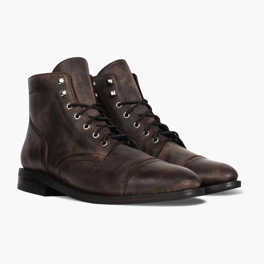 Wildking Men's Retro Round Toe Workwear Motorcycle Martin Boots B3086