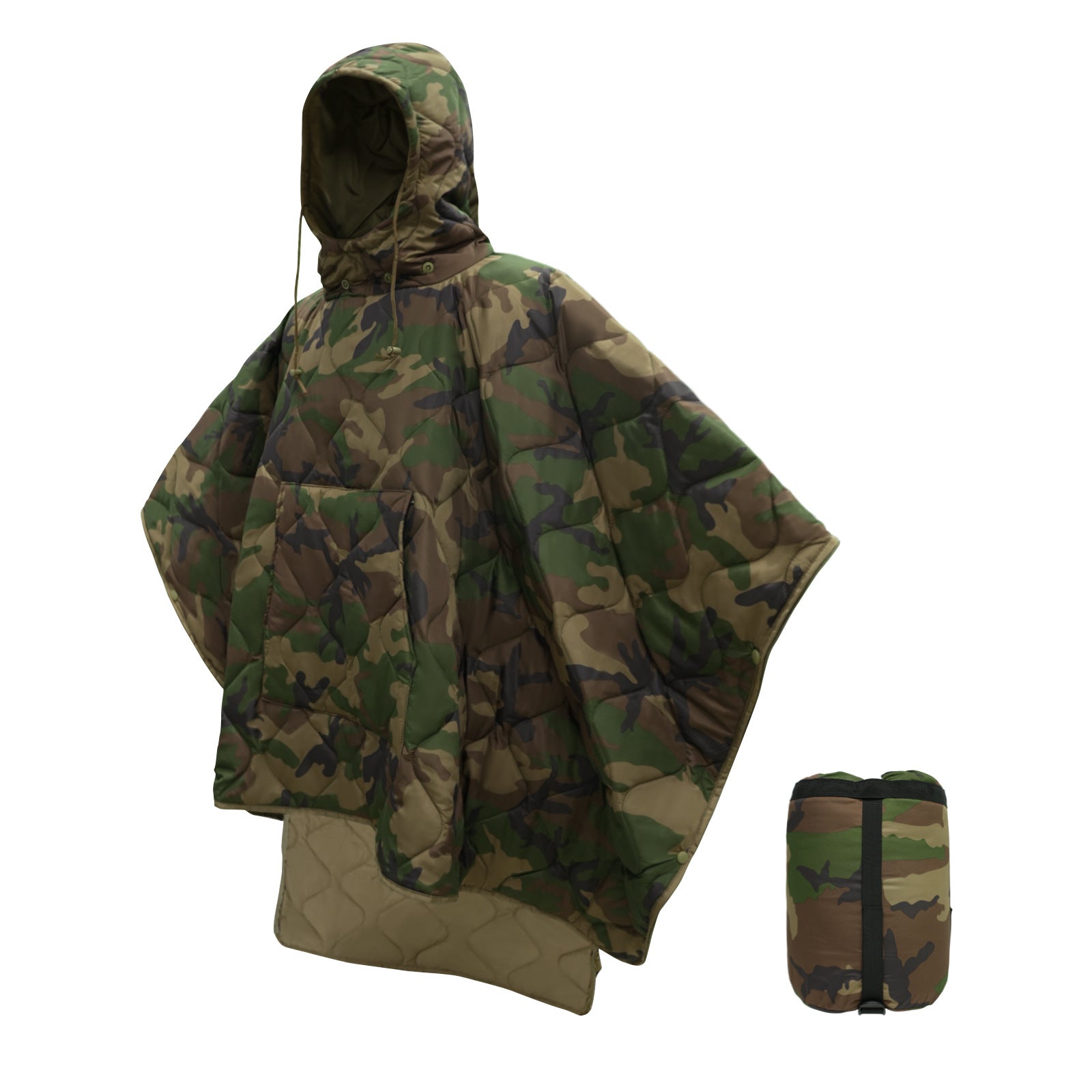 Wildking Outdoor Warm Camo Convenient Sleeping Bag Poncho T10
