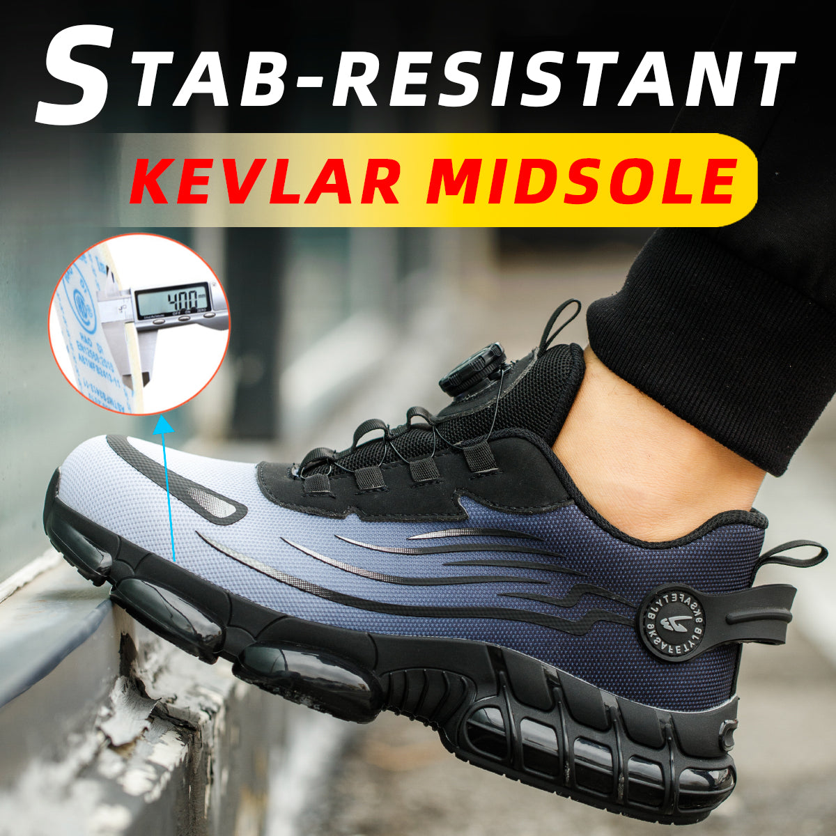 Wildking Rotating Button Safety Shoes Anti-smash Anti-puncture Work Shoes R001