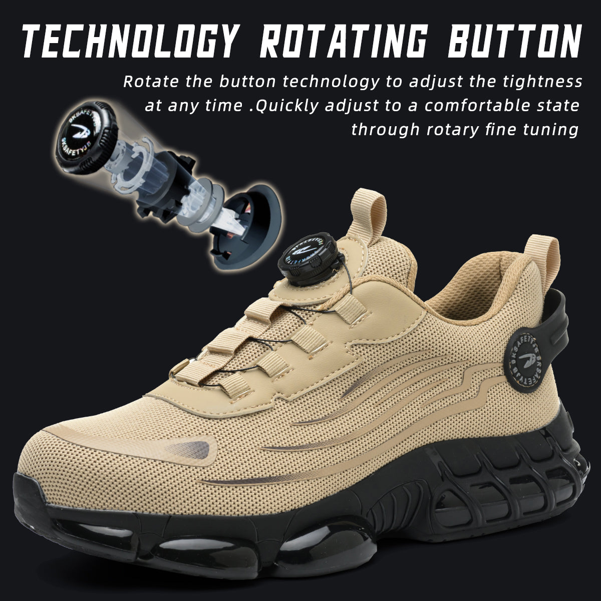 Wildking Rotating Button Safety Shoes Anti-smash Anti-puncture Work Shoes R001