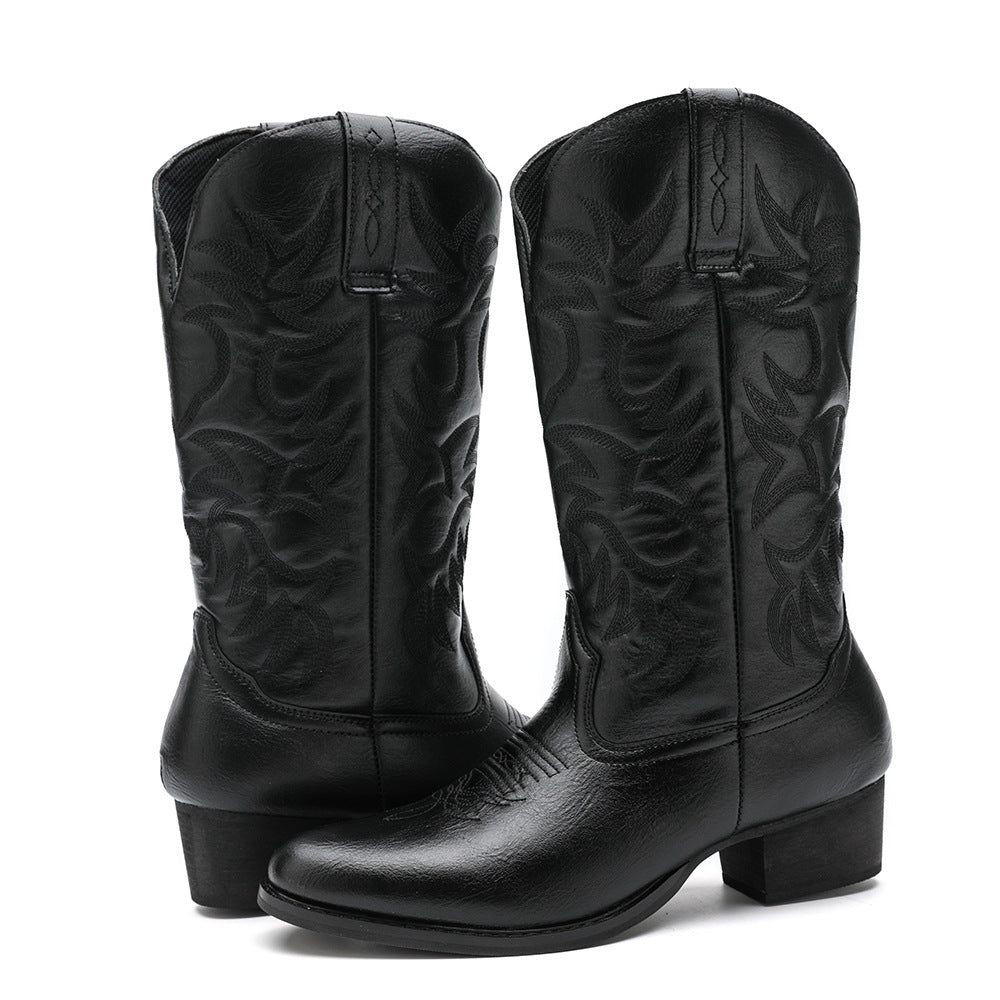 Wildking Men's High Top Heeled Modern Traditional Cowboy Boots 6080-2