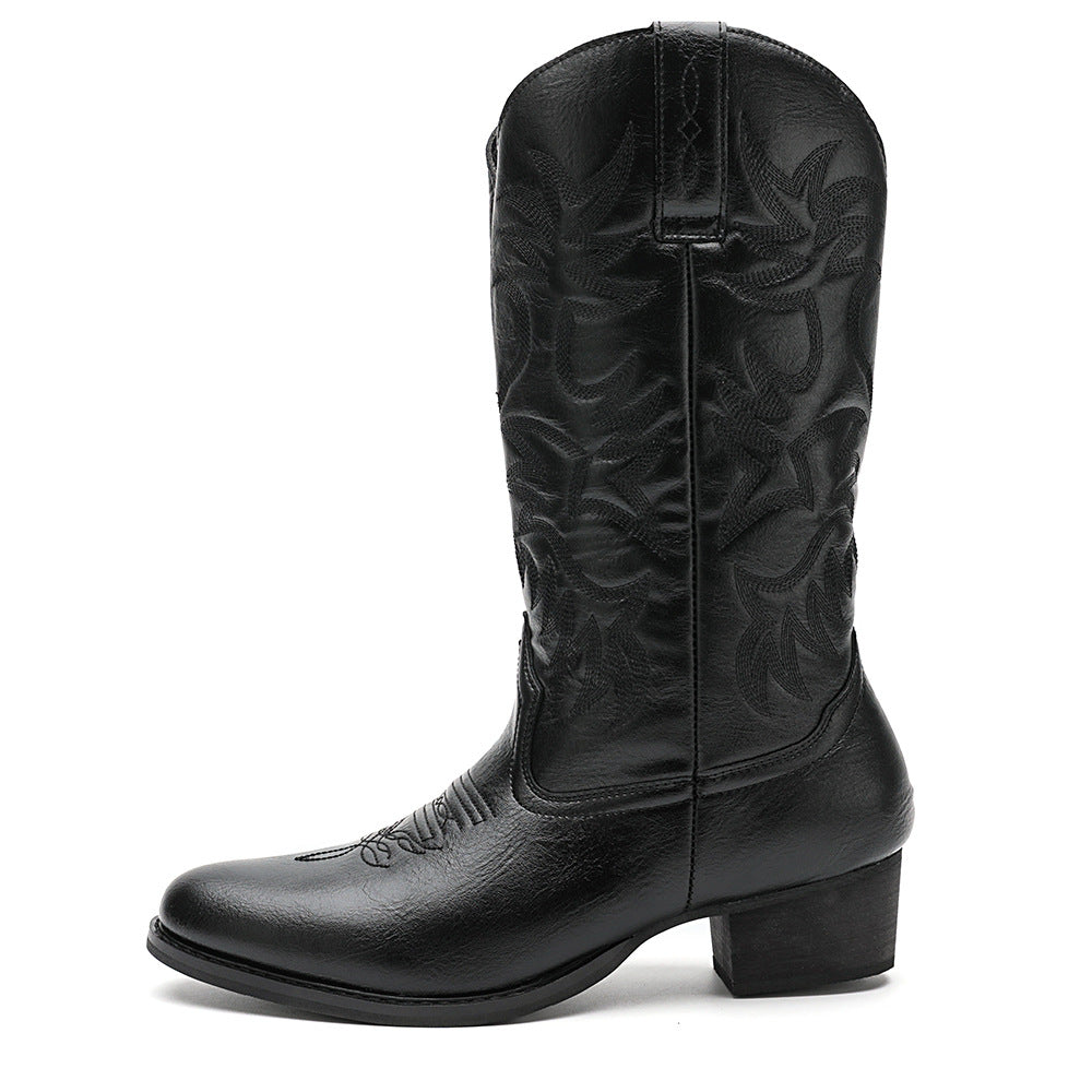 Wildking Men's High Top Heeled Modern Traditional Cowboy Boots 6080-2