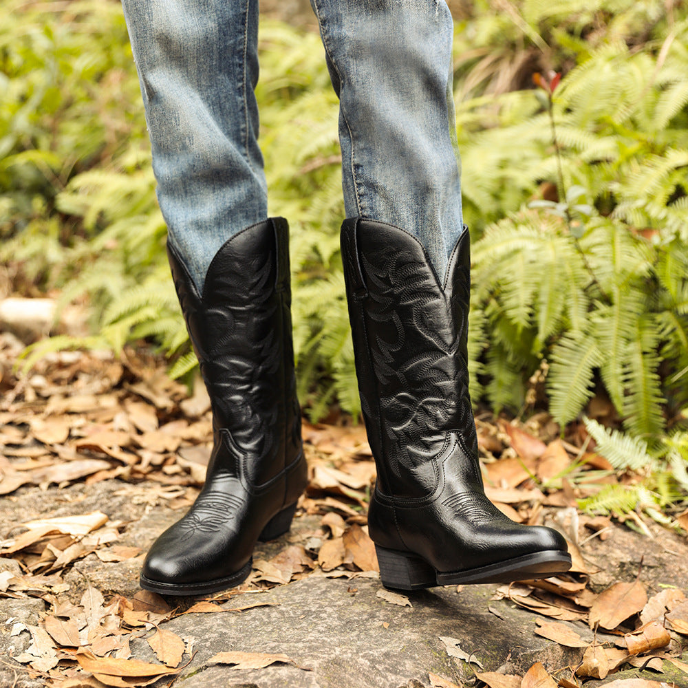 Wildking Men's High Top Heeled Modern Traditional Cowboy Boots 6080-2