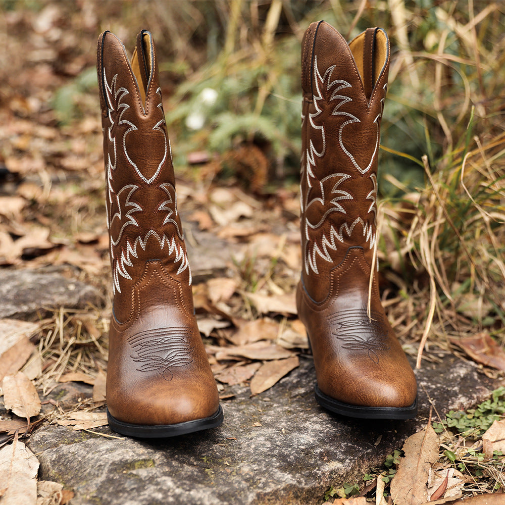 Wildking Men's High Top Heeled Modern Traditional Cowboy Boots 6080-2