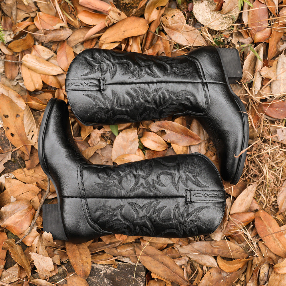 Wildking Men's High Top Heeled Modern Traditional Cowboy Boots 6080-2