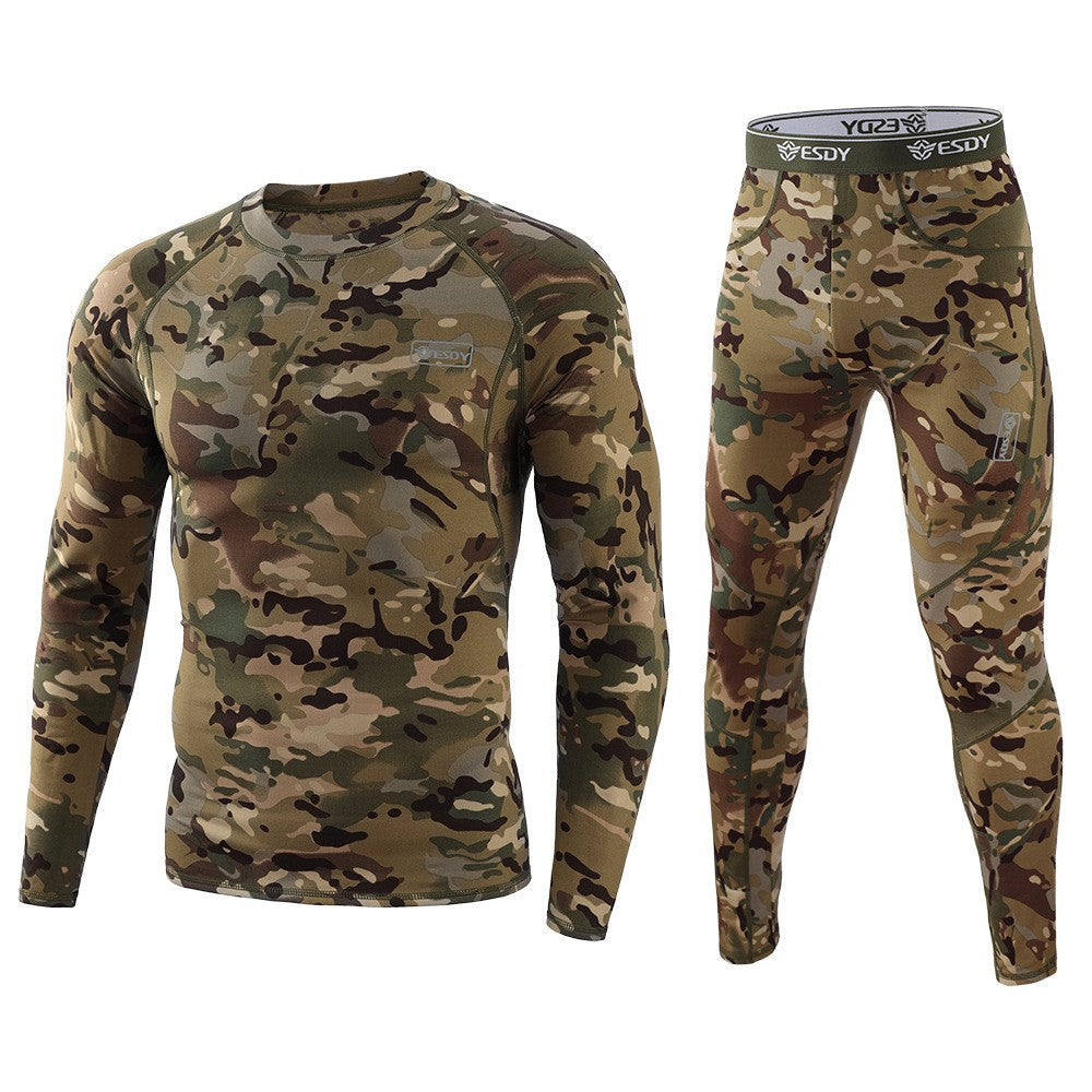 WildKing Men's Camo Thermal Quick-Drying Sweat-Wicking Underwear Set: Advanced Gear for Cold-Weather Comfort
