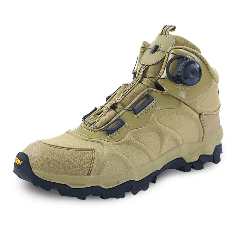 Unleash Your Adventure with Wild King Men's Fast Response Automatic Buckle Mid-Top Hiking Shoes in Khaki