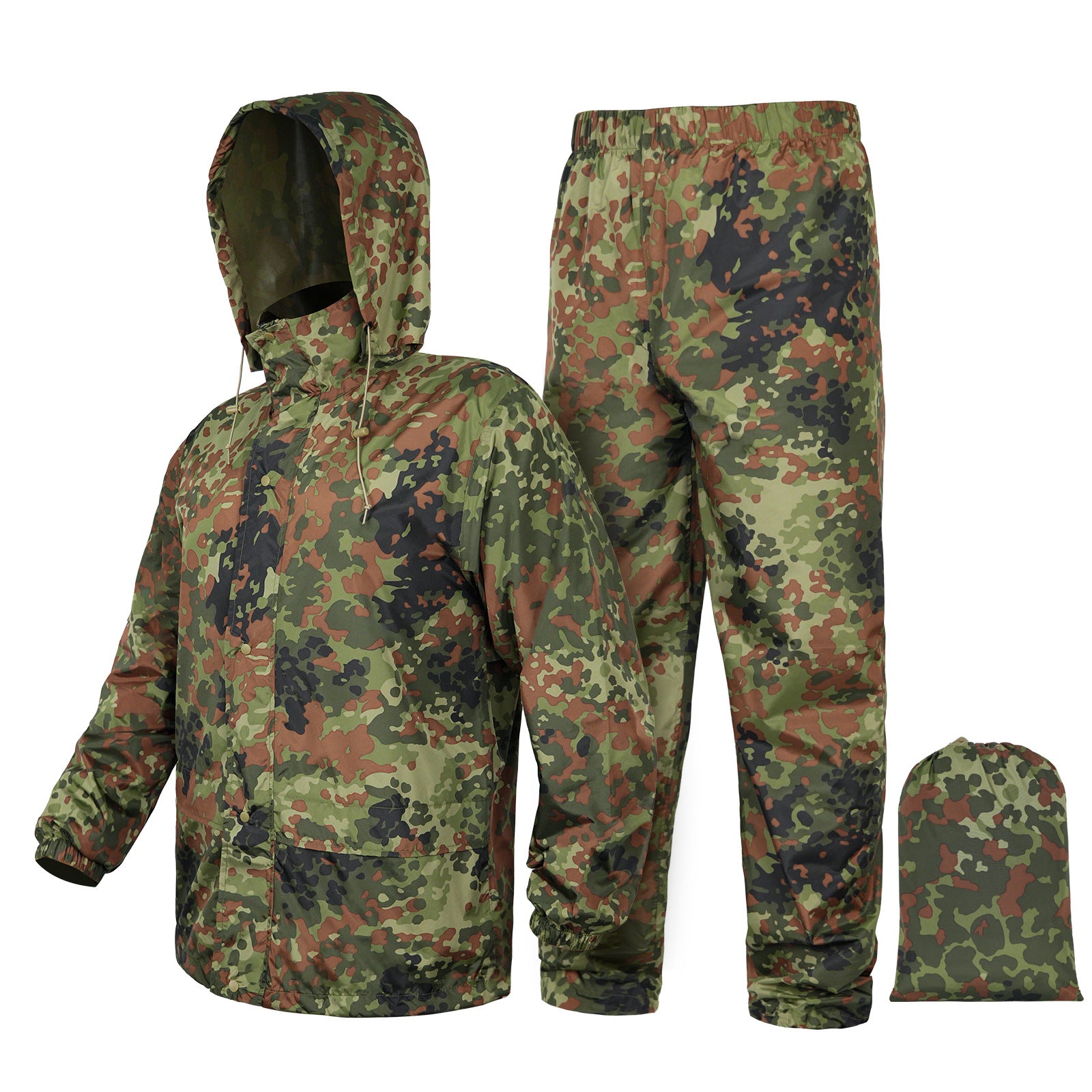 Stay Dry and Protected with the Wildking Waterproof and Windproof Hunting and Riding Lightweight Raincoat Set - Split
