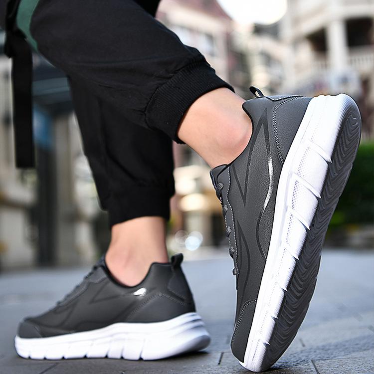 WildKing Men's Leather Non-Slip Training Jogging Sneakers D3010