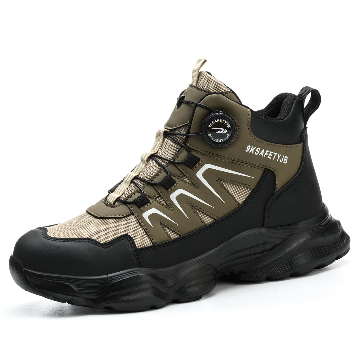 WildKing Men's Steel Toe Safety Boots with Dial Closure – Non-Slip Puncture-Resistant Work Boots R061