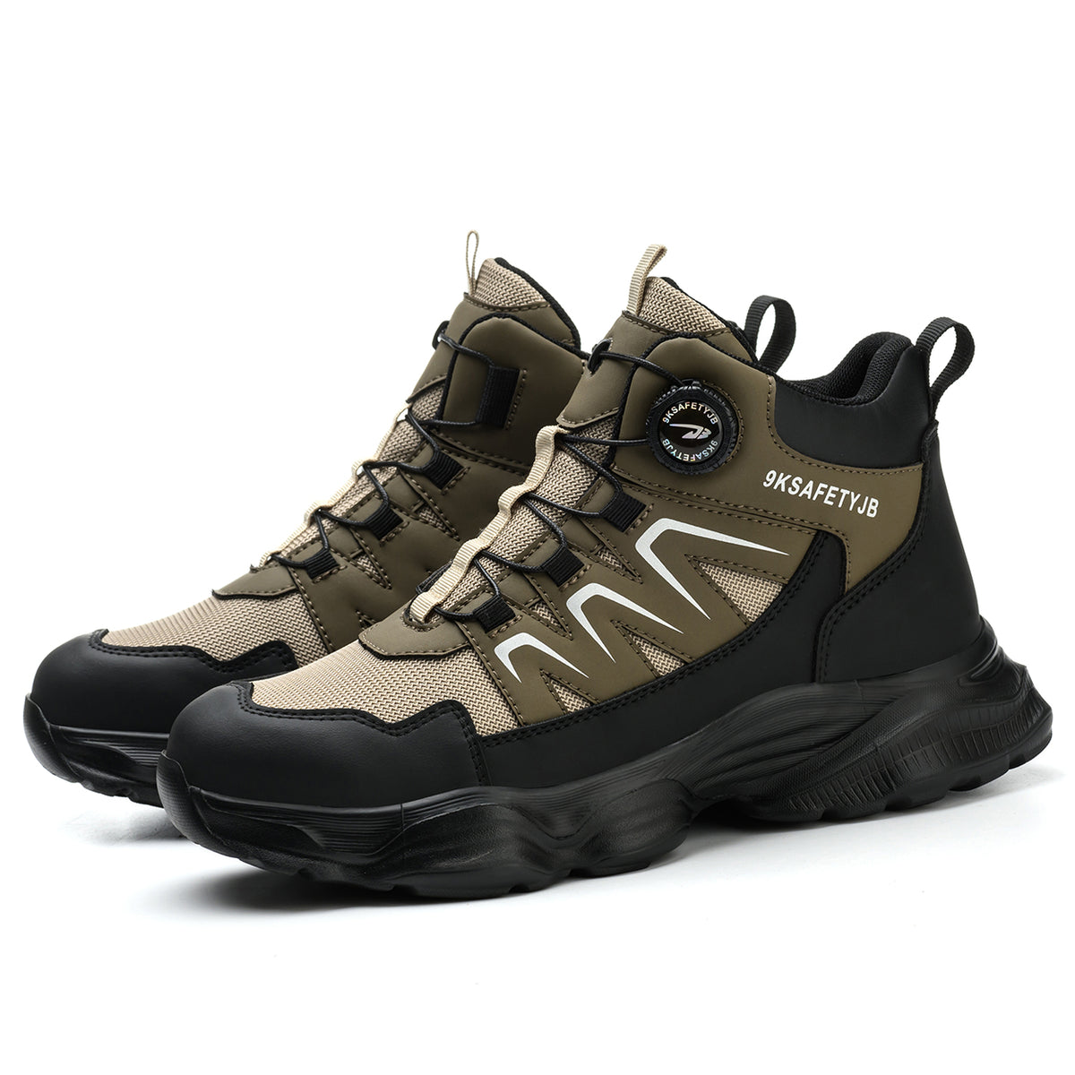 WildKing Men's Steel Toe Safety Boots with Dial Closure – Non-Slip Puncture-Resistant Work Boots R061