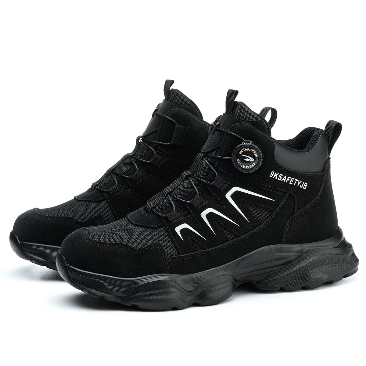 WildKing Men's Steel Toe Safety Boots with Dial Closure – Non-Slip Puncture-Resistant Work Boots R061