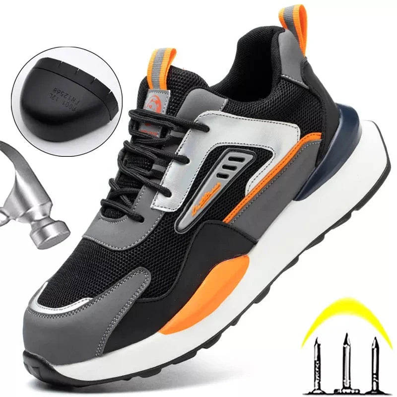 Wildking Indestructible Safety Shoes Work Sneakers Light Security Boots Steel Toe R009