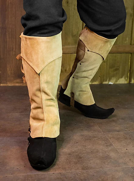 Medieval Leg Warmers - Pirate & Renaissance Faux Suede Steampunk Boot Covers