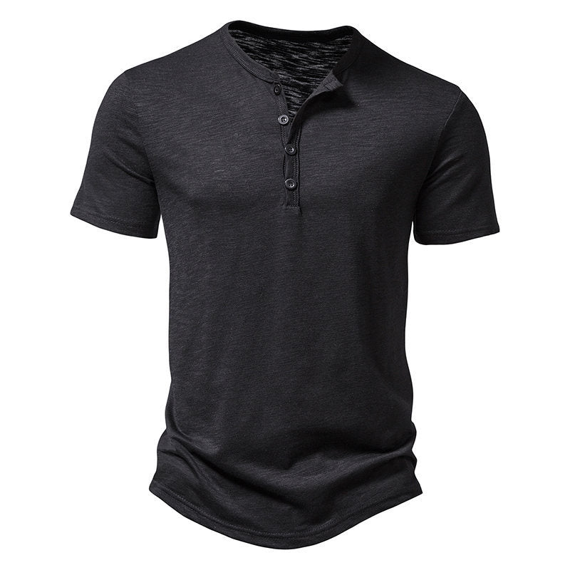 Men's Cotton Casual Solid Color Polo Short Sleeves