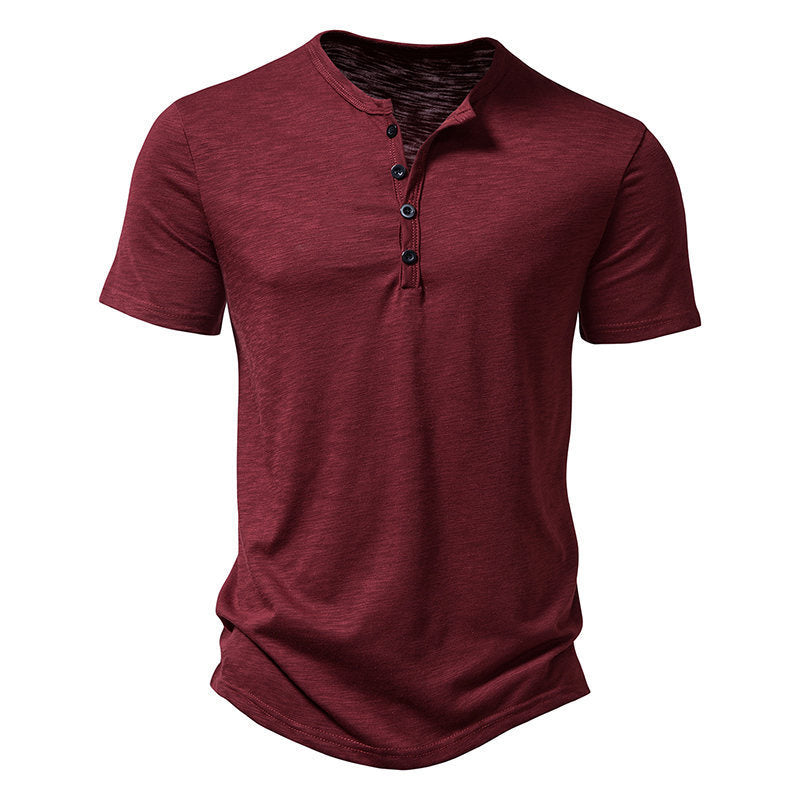 Men's Cotton Casual Solid Color Polo Short Sleeves