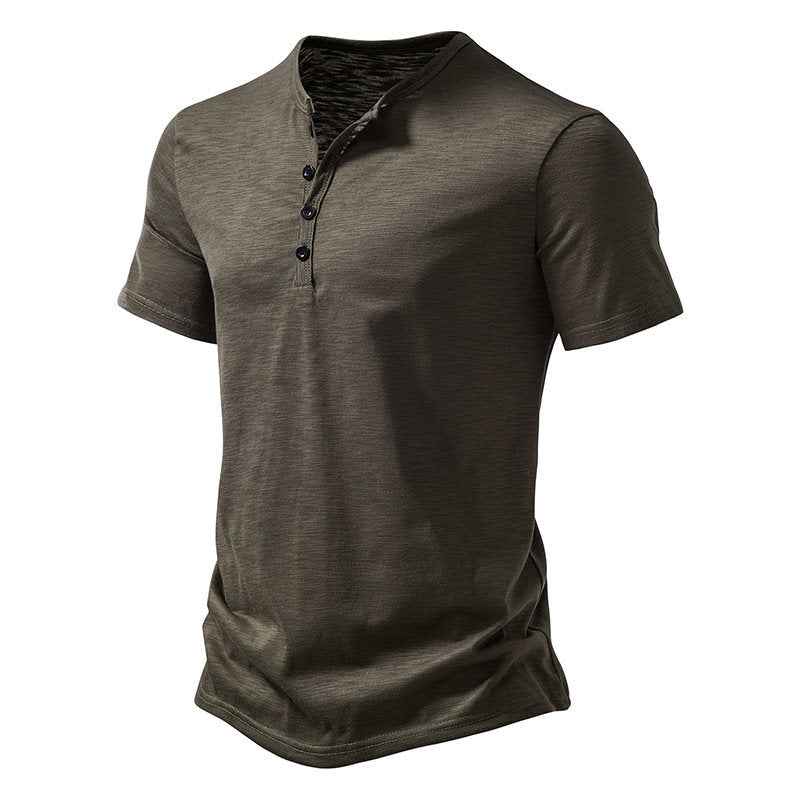Men's Cotton Casual Solid Color Polo Short Sleeves
