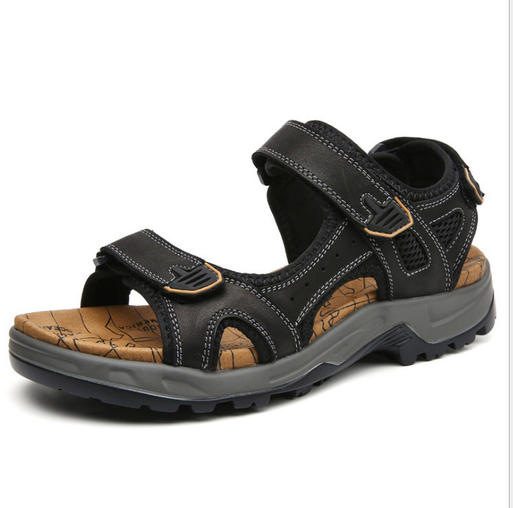 Men's Thick-Soled Open-Toe Leather Sandals 3.0