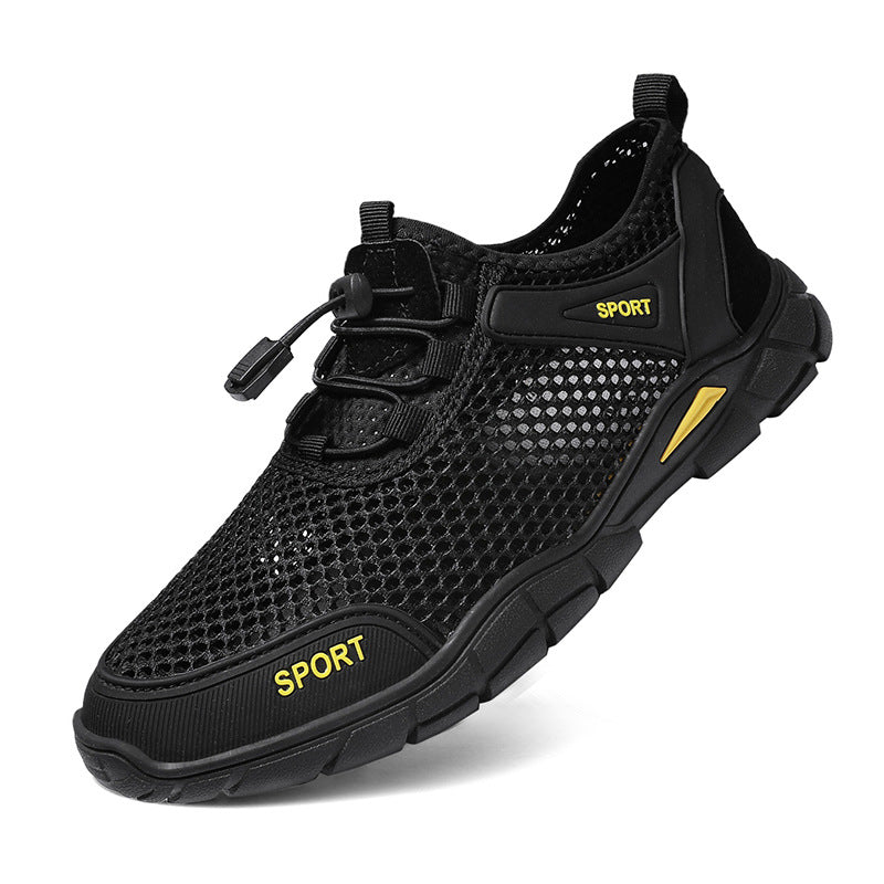 Men's Toe-Cap Breathable Hollow Mesh Walk Shoe