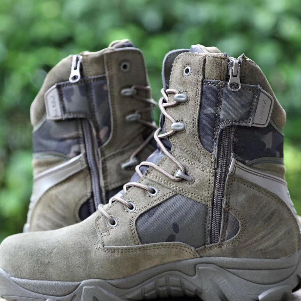 Wildking Men's High-Top Wear-Resistant Anti-Slip Off-Road Combat Boots A20-Green