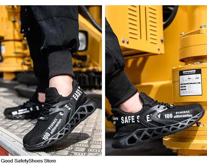 Wildking Breathable Lightweight Safety Work Sneakers Steel Toe Shoes R012