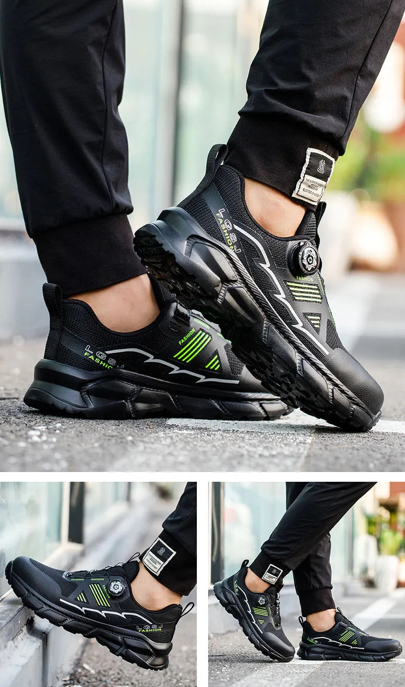 Wildking Rotating Button Safety Sneakers Steel Toe Puncture-Proof R011