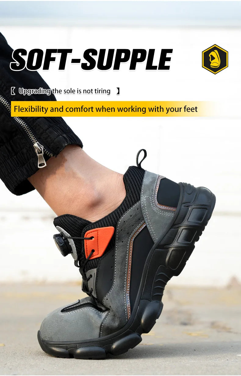 Wildking Rotating Buttons Boots Breathable Work Sneakers R020