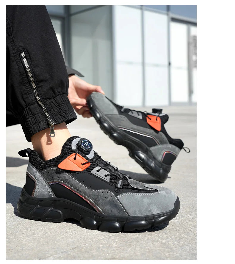 Wildking Rotating Buttons Boots Breathable Work Sneakers R020