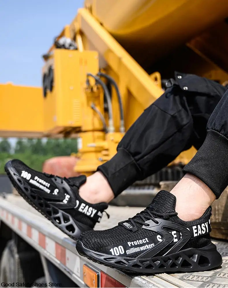 Wildking Breathable Lightweight Safety Work Sneakers Steel Toe Shoes R012