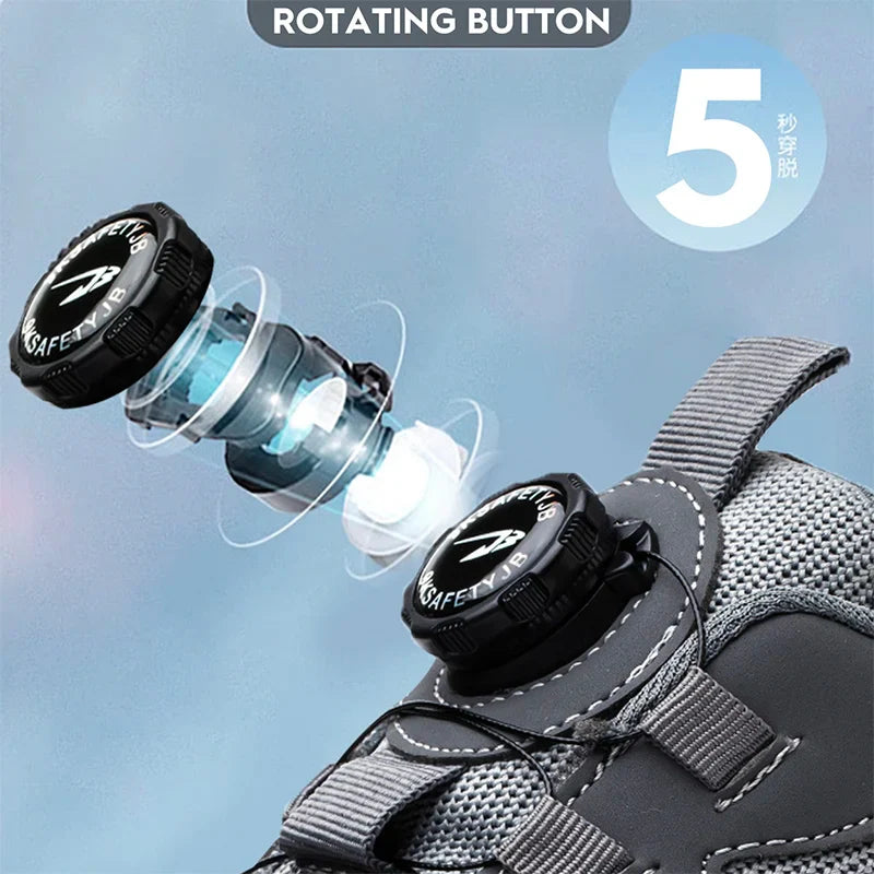 Wildking Rotating Button Safety Shoes Anti-smash Anti-puncture Work Shoes R001