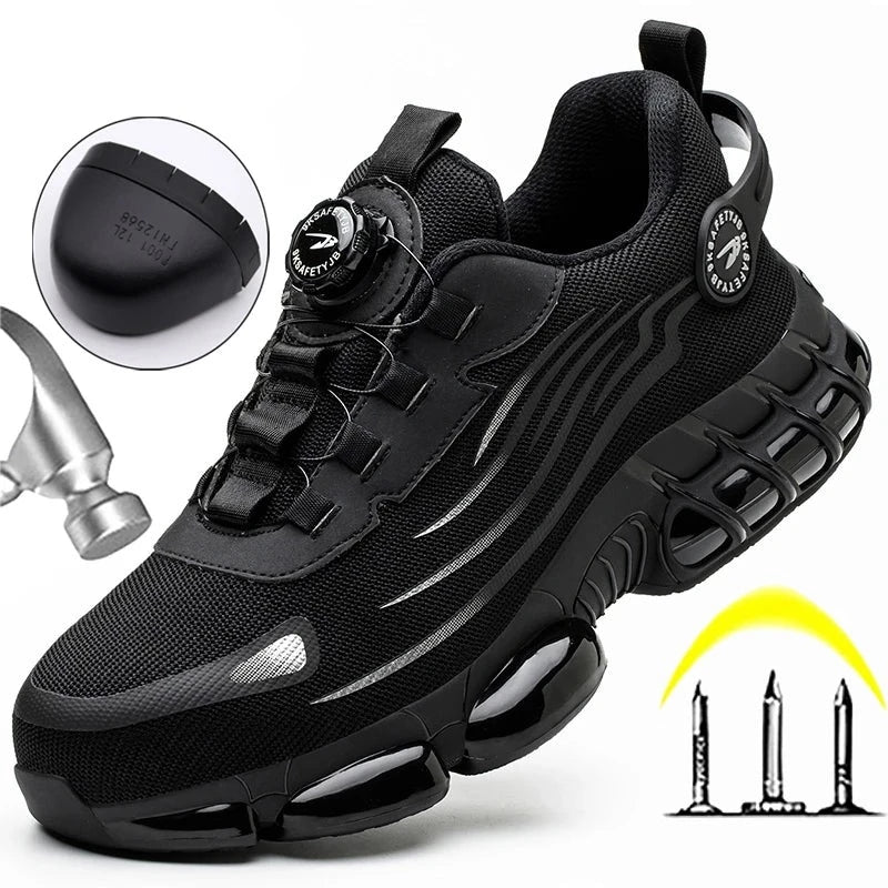 Wildking Rotating Button Safety Shoes Anti-smash Anti-puncture Work Shoes R001