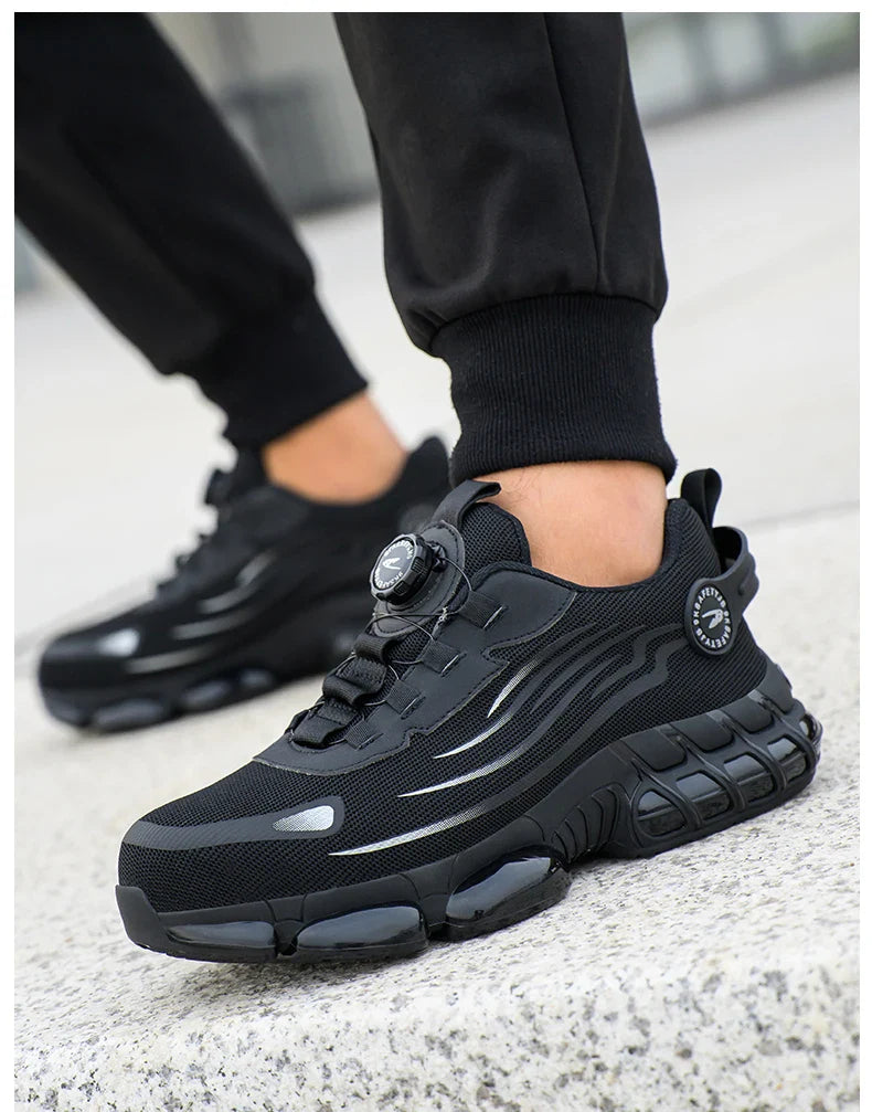 Wildking Rotating Button Safety Shoes Anti-smash Anti-puncture Work Shoes R001
