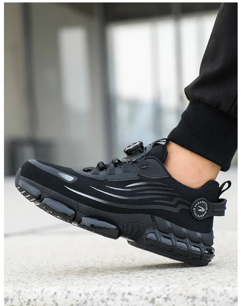 Wildking Rotating Button Safety Shoes Anti-smash Anti-puncture Work Shoes R001