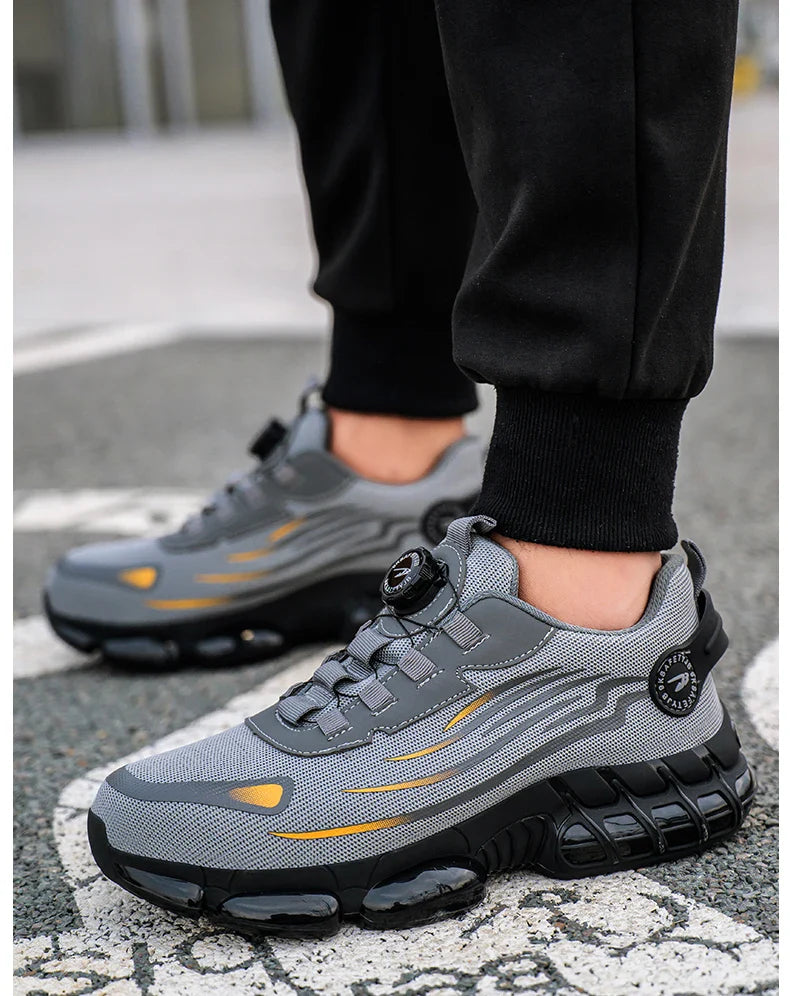 Wildking Rotating Button Safety Shoes Anti-smash Anti-puncture Work Shoes R001