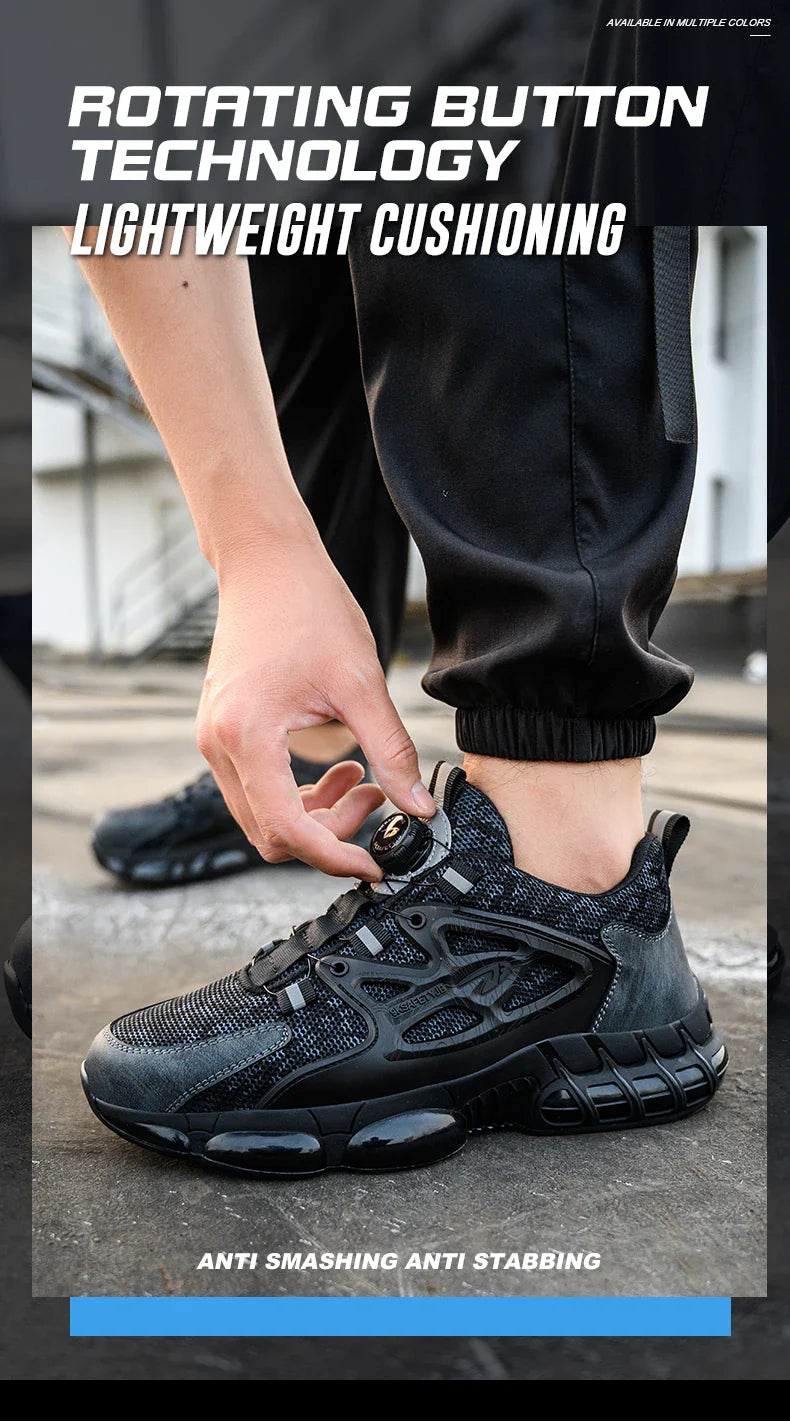 Wildking Indestructible Rotating Button Work Sneakers Safety Shoes R005
