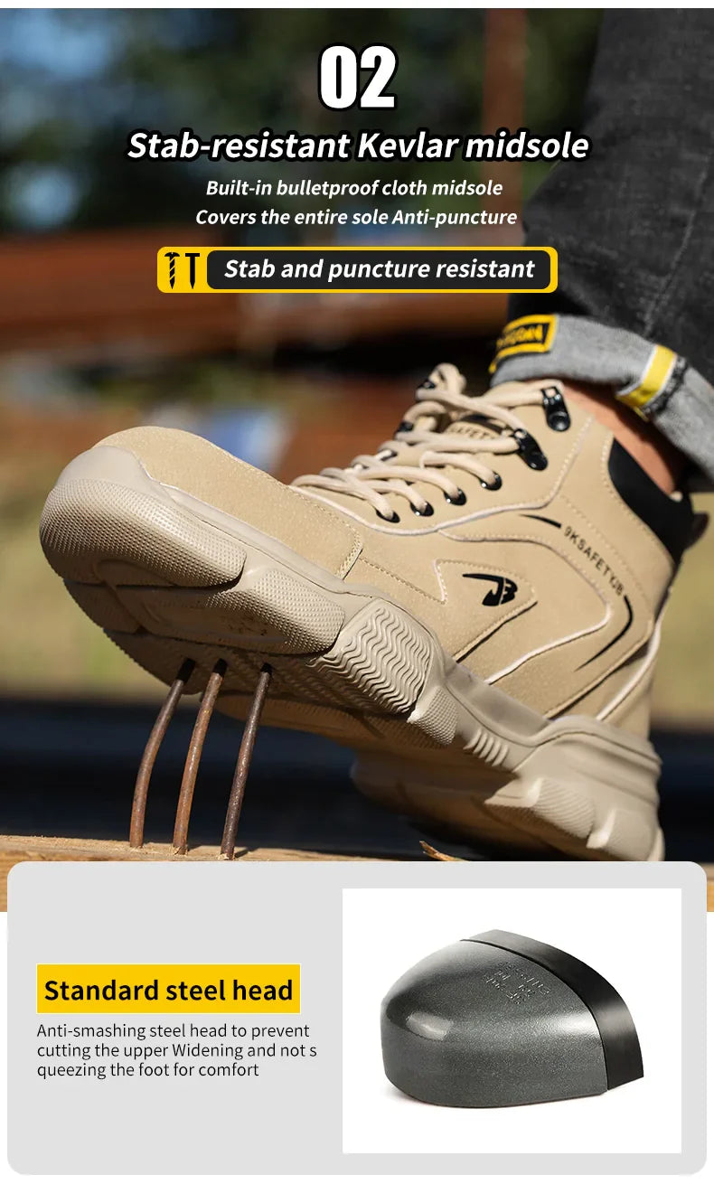 New Work Safety Boots Anti-smash Anti-puncture Steel Toe R019