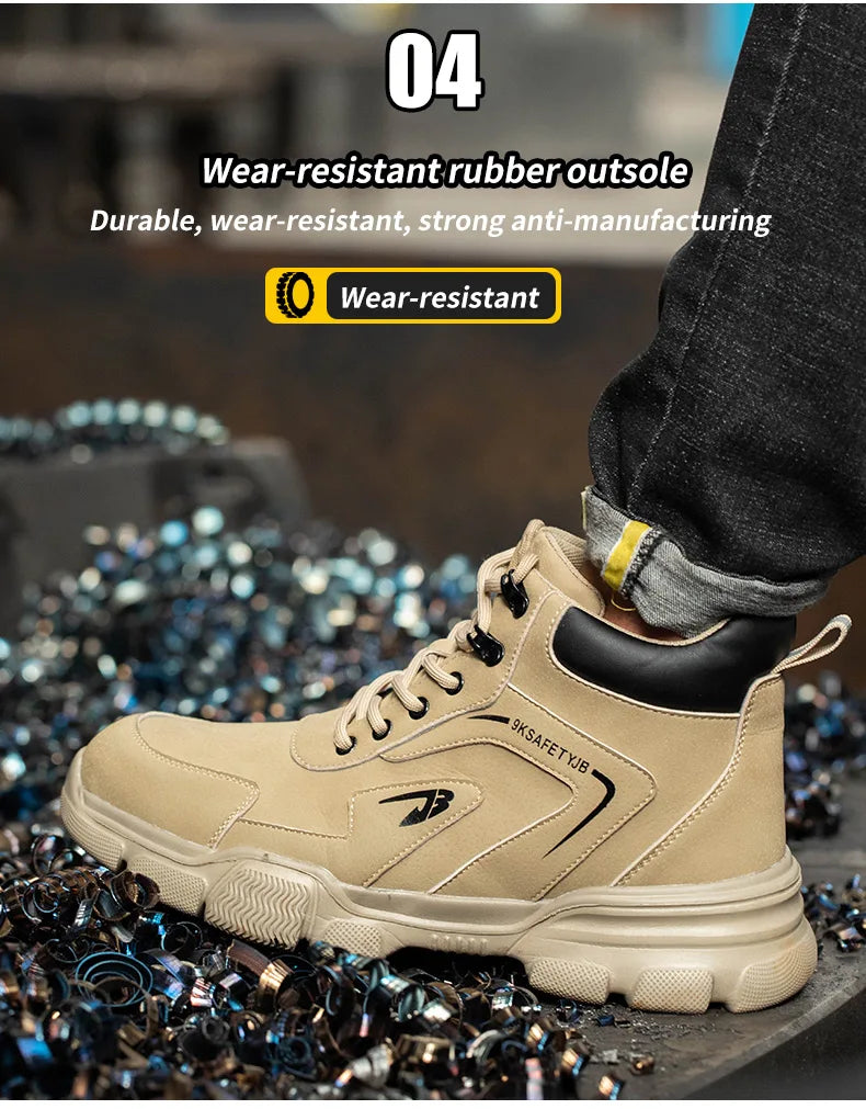 New Work Safety Boots Anti-smash Anti-puncture Steel Toe R019