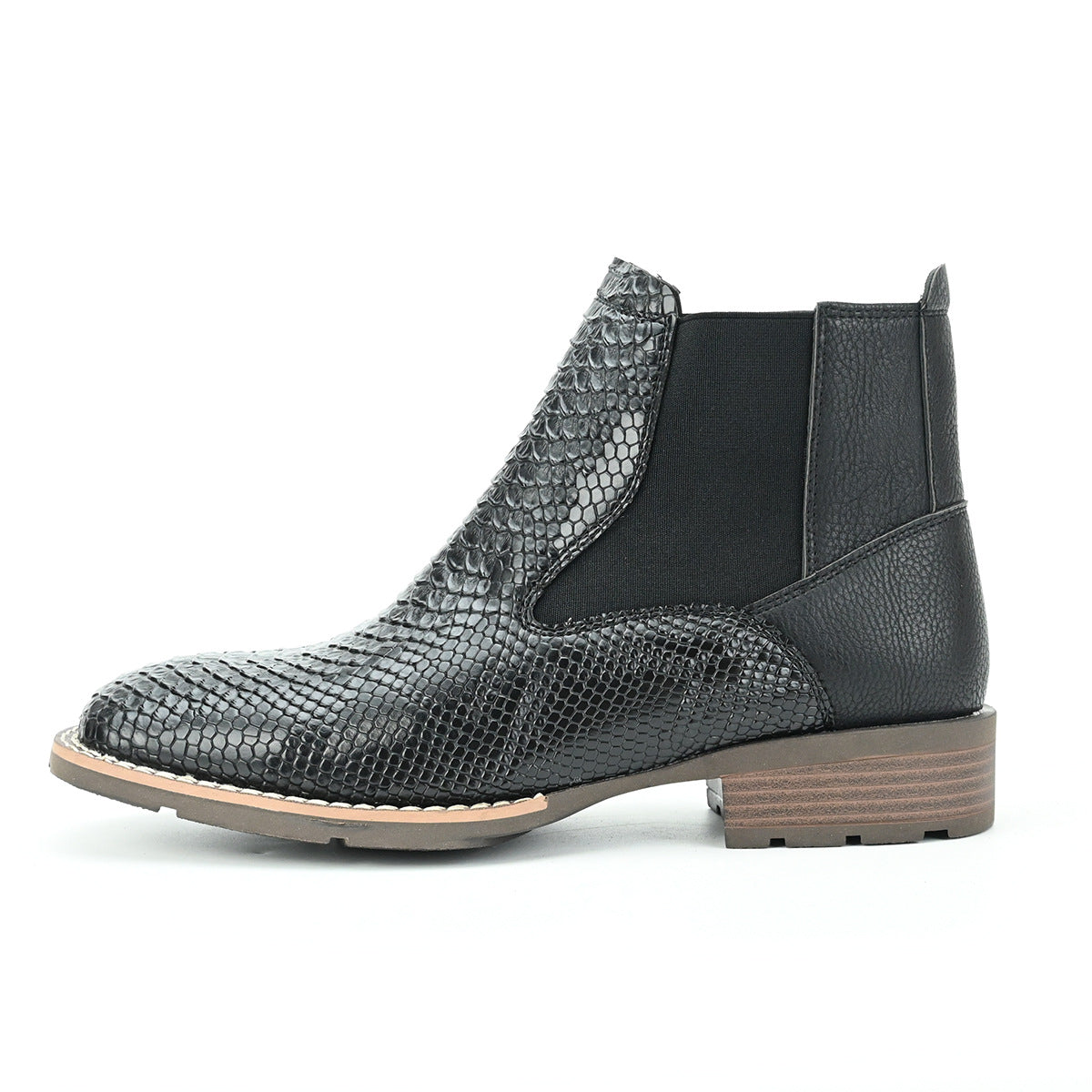 WildKing Men's Camel Pattern Chelsea Boots – Textured Ankle Boots B8026
