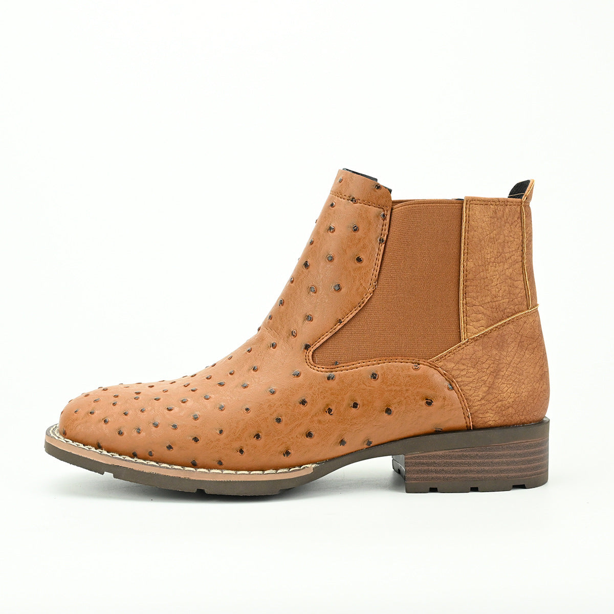 WildKing Men's Camel Pattern Chelsea Boots – Textured Ankle Boots B8026