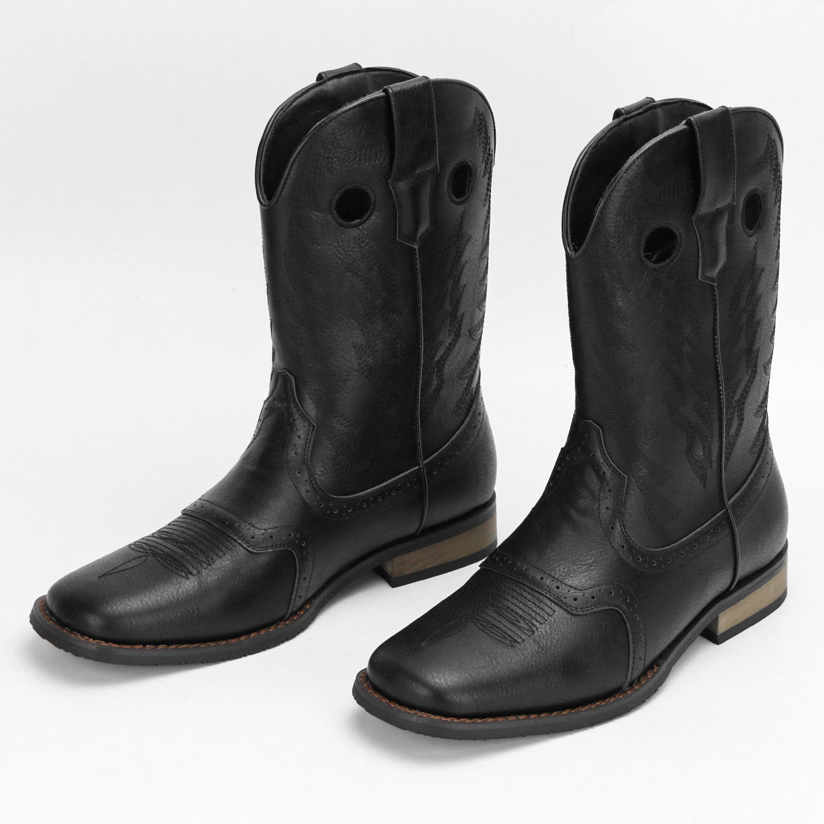 WildKing Men's Embroidered Cowboy Boots – Classic Western Boots B8051