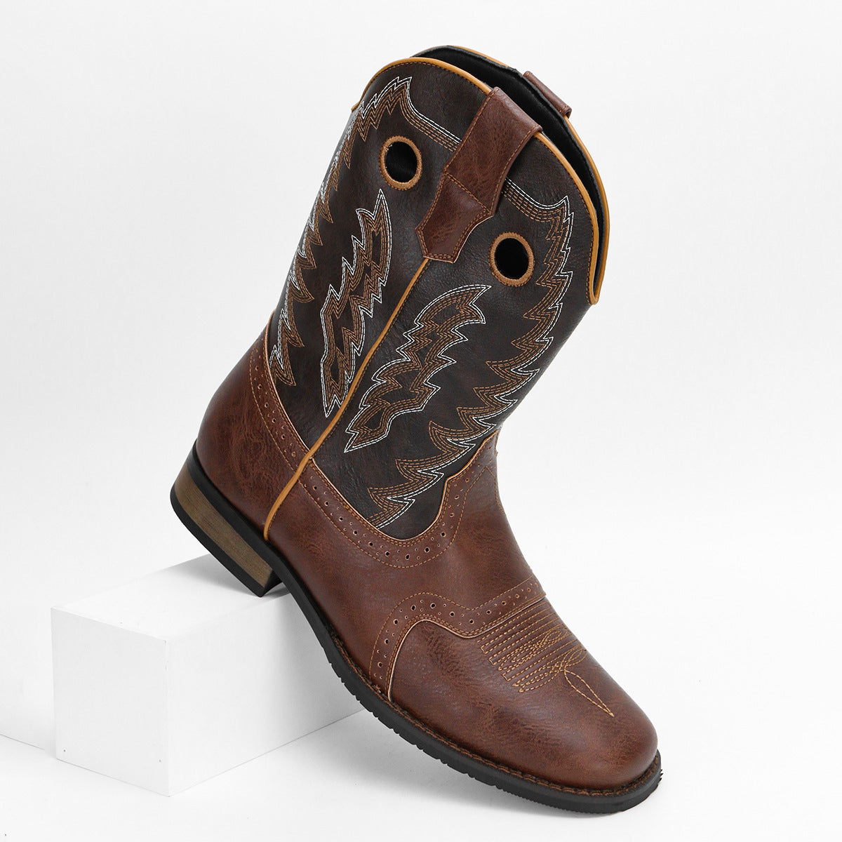 WildKing Men's Embroidered Cowboy Boots – Classic Western Boots B8051