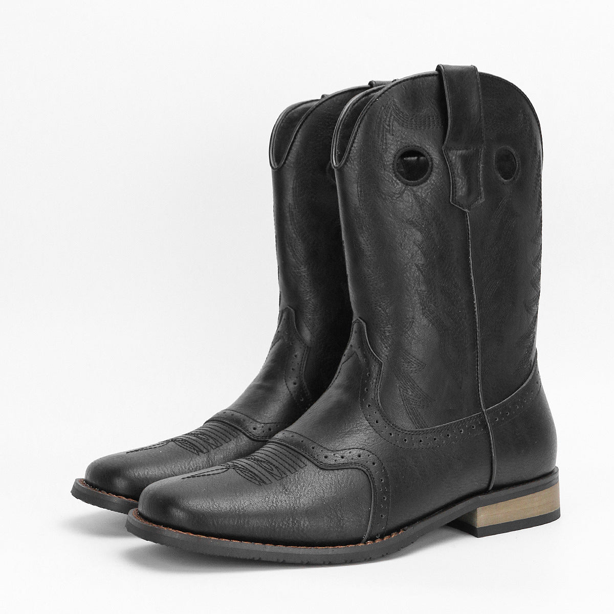 WildKing Men's Embroidered Cowboy Boots – Classic Western Boots B8051