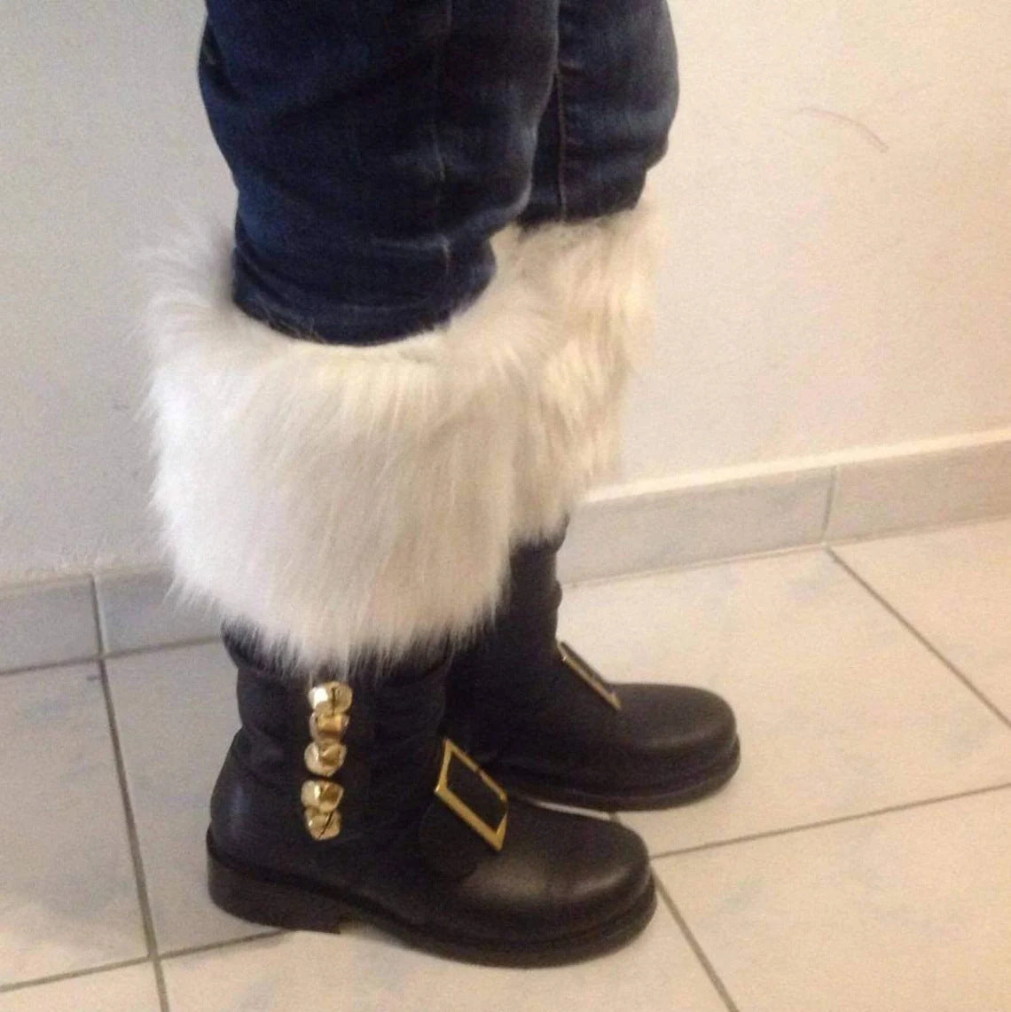 WildKing Men's Handmade Renaissance Santa Claus Leather Boots 1002