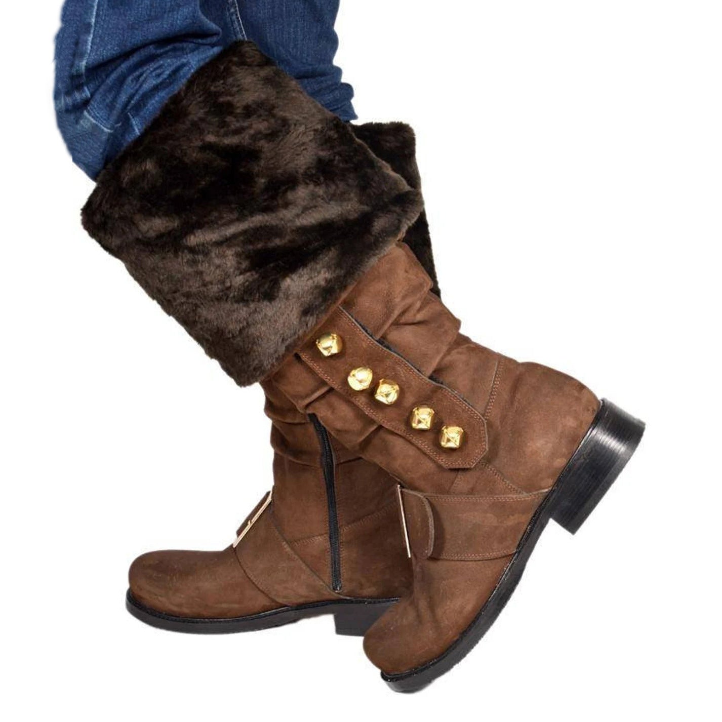 WildKing Men's Handmade Renaissance Santa Claus Leather Boots 1002