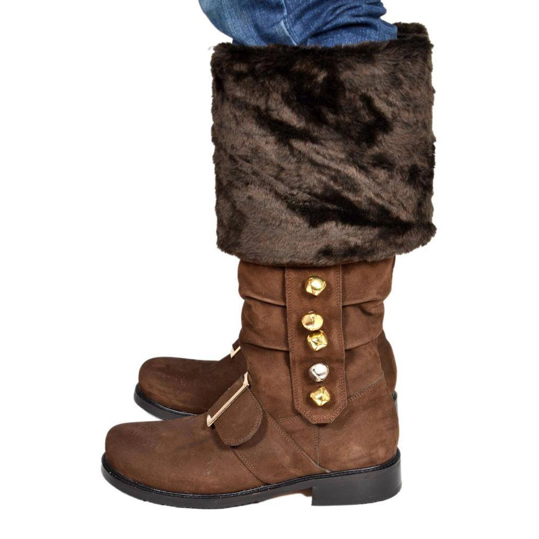 WildKing Men's Handmade Renaissance Santa Claus Leather Boots 1002